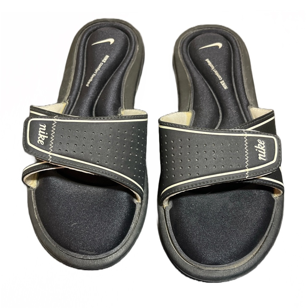 Nike Comfort Footbed Slides Women's Sandals Size 8 Black White